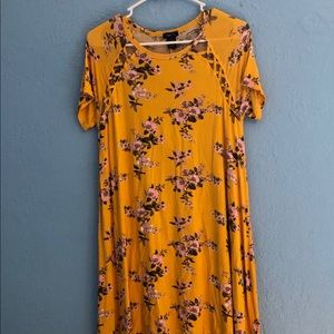 Yellow shift dress